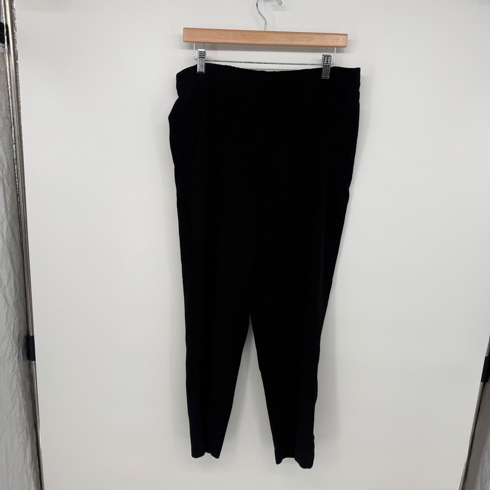 J. Jill Womens Black Crepe Knit Ankle Pants Size M Side Slit Trousers WPT077291